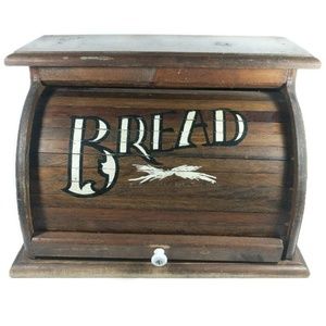 Vintage Knock On Wood Breadbox